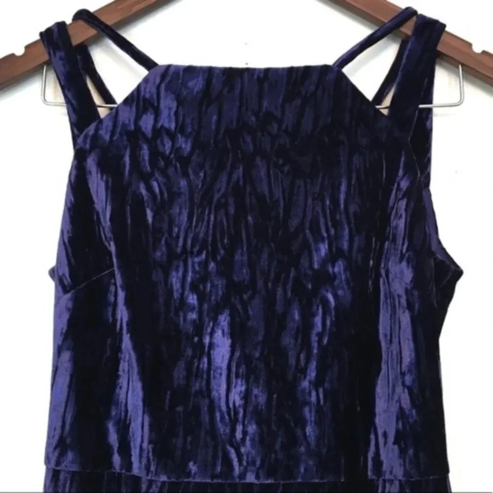 BADGLEY MISCHKA Textured Velvet Maxi Evening Gown Size 4 - Picture 3 of 8